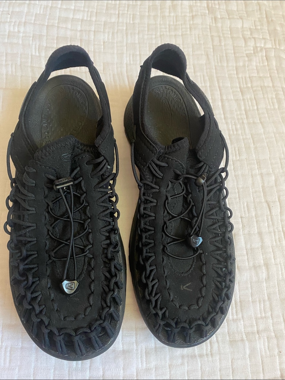 KEEN Black Woven Lace-Up Sandals